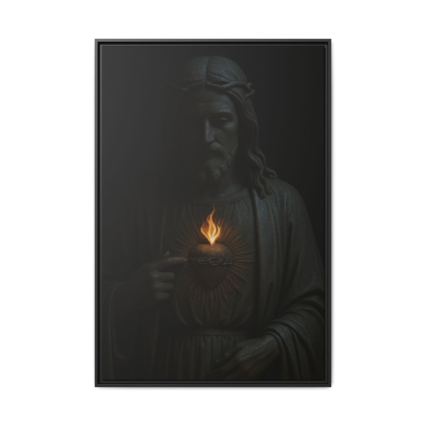 Sacred Heart Jesus Matte Canvas Framed | Religious Wall Art 1 of 3