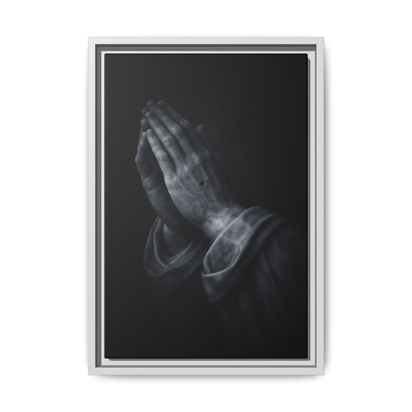 Praying Hands Art Print Canvas Framed | Religious Wall Decor, Matte Black 3 of 3