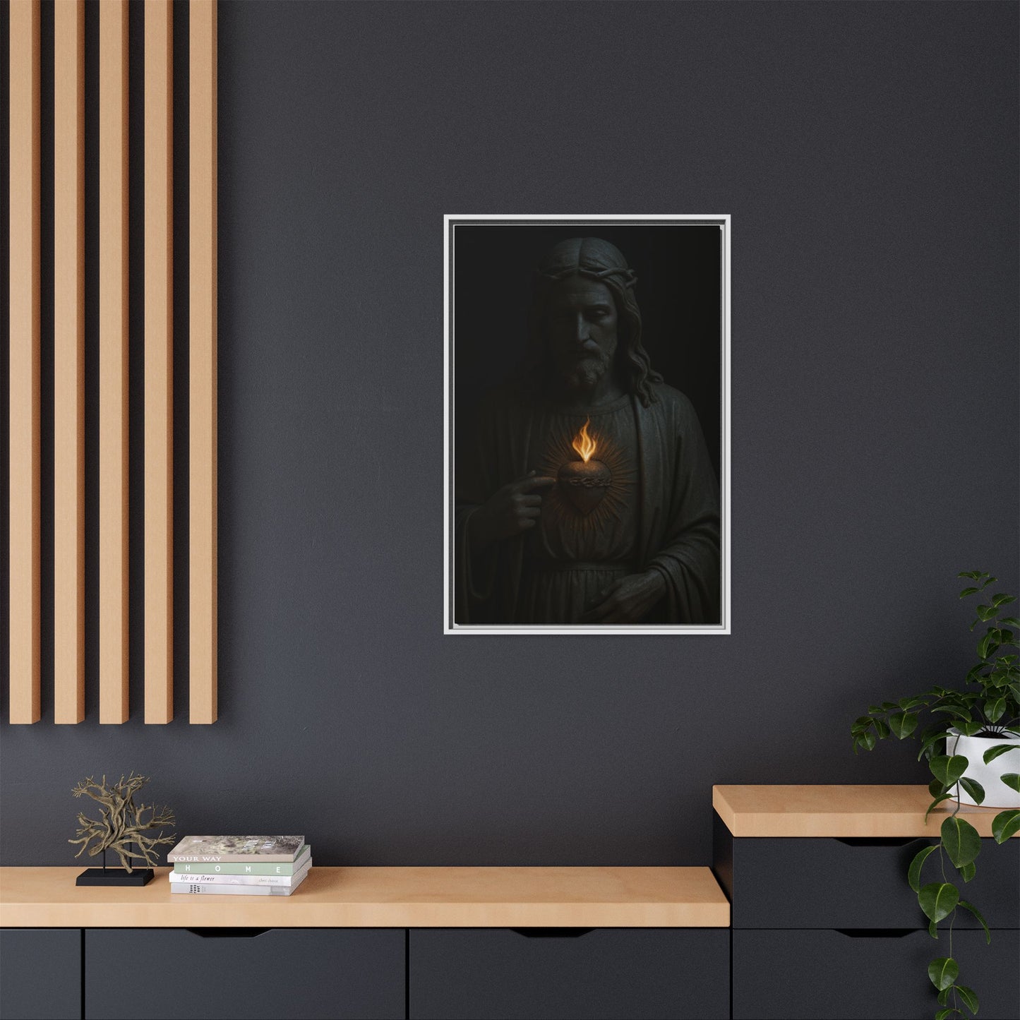 Sacred Heart Jesus Matte Canvas Framed | Religious Wall Art 1 of 3