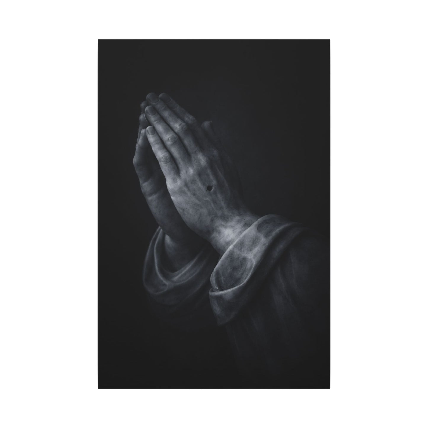 Praying Hands  Canvas | Christian Home Decor | Religious Art Print | Dark Moody Faith Art | Spiritual Gift Decor 3of3