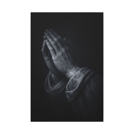 Praying Hands  Canvas | Christian Home Decor | Religious Art Print | Dark Moody Faith Art | Spiritual Gift Decor 3of3