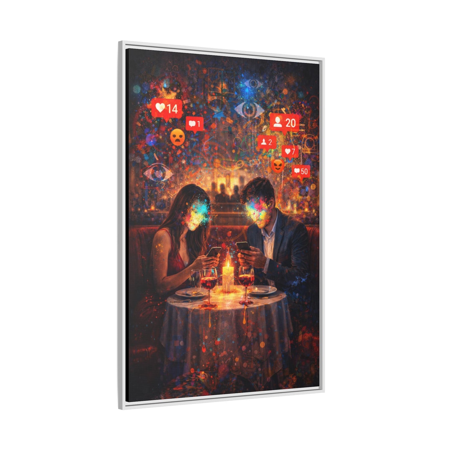 2 of 3 Digital Date Night Canvas Framed | Matte Wall Art