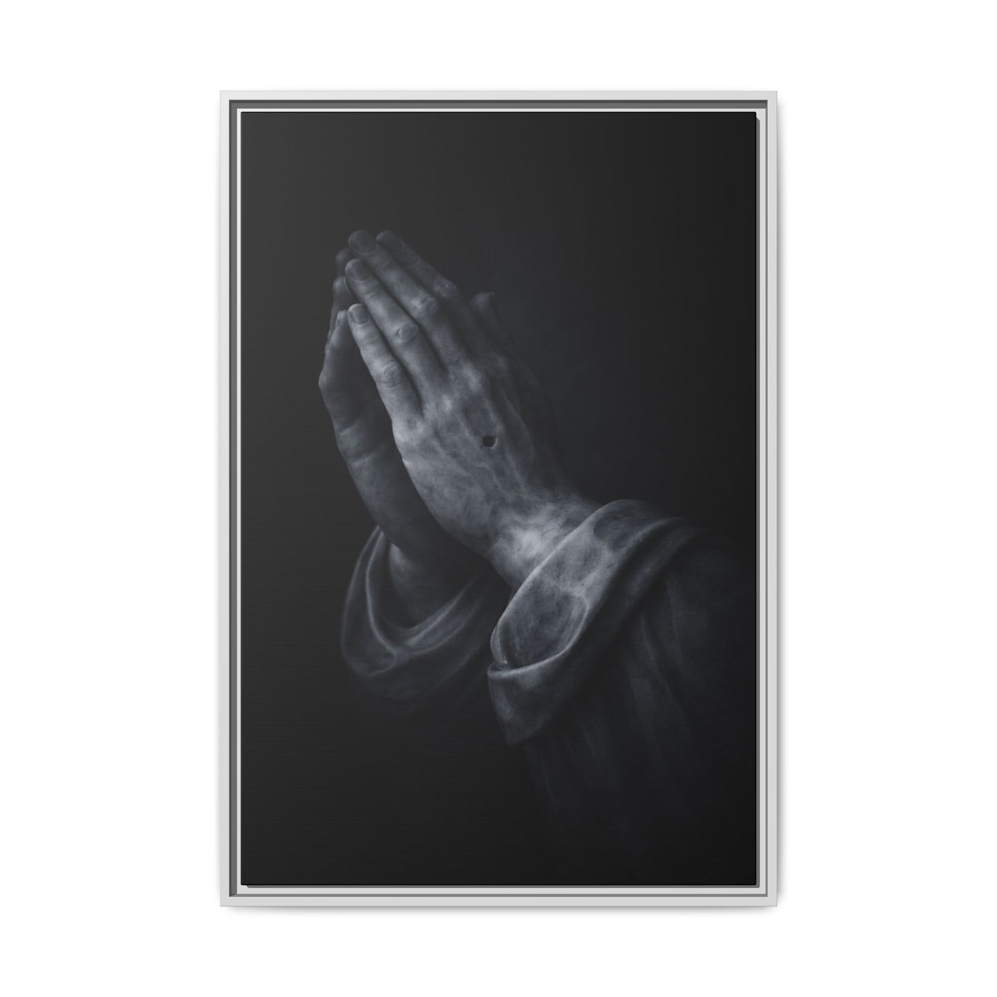 Praying Hands Art Print Canvas Framed | Religious Wall Decor, Matte Black 3 of 3