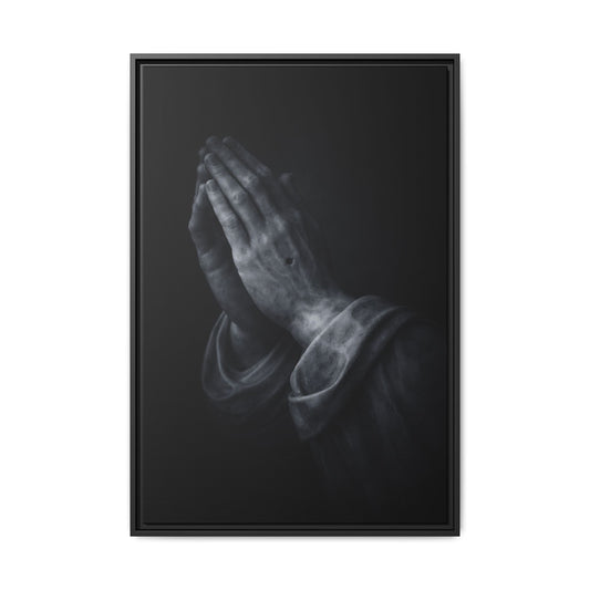 Praying Hands Art Print Canvas Framed | Religious Wall Decor, Matte Black 3 of 3
