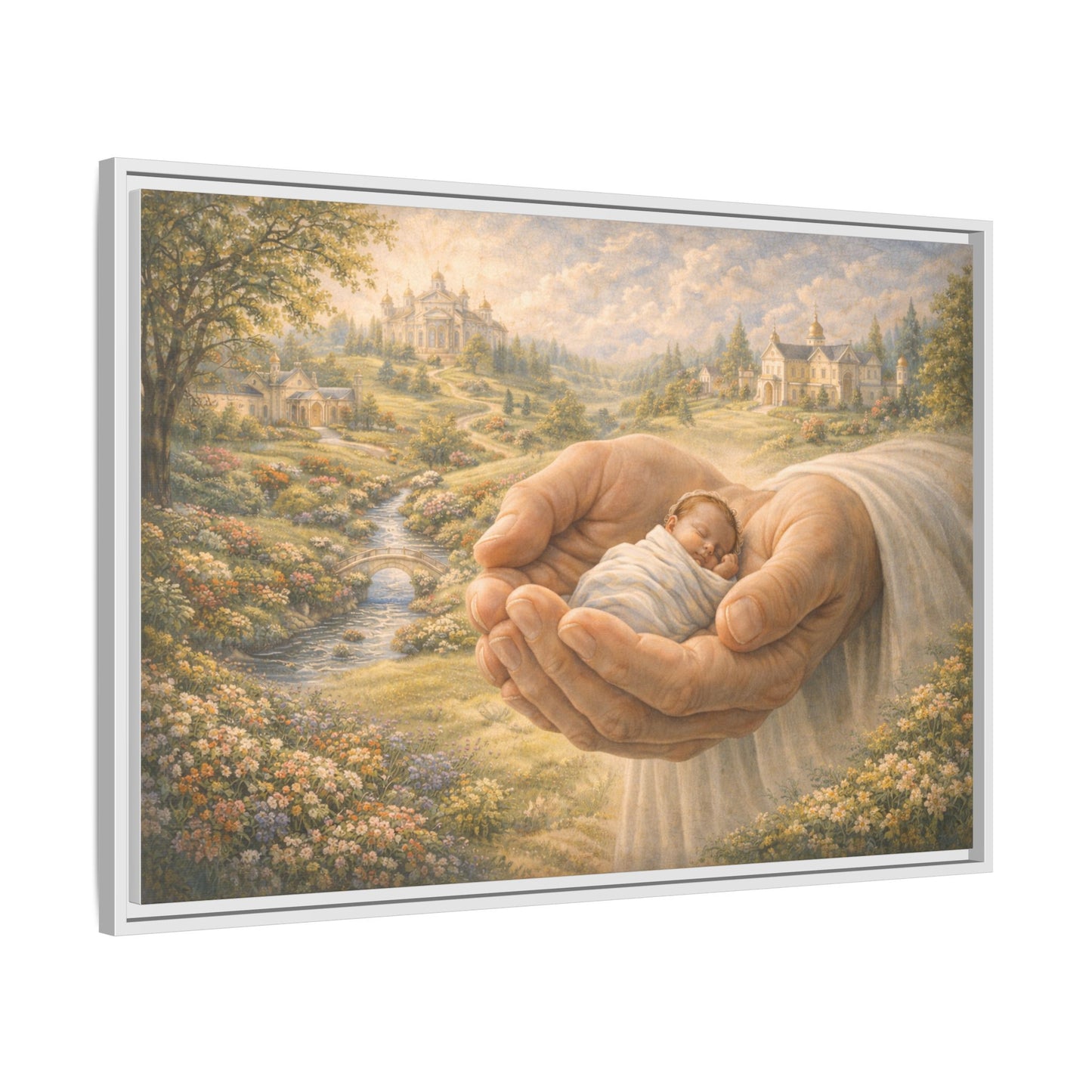 Received in Gods Hands | Child Welcomed into Heaven painting Canvas 3 of 3