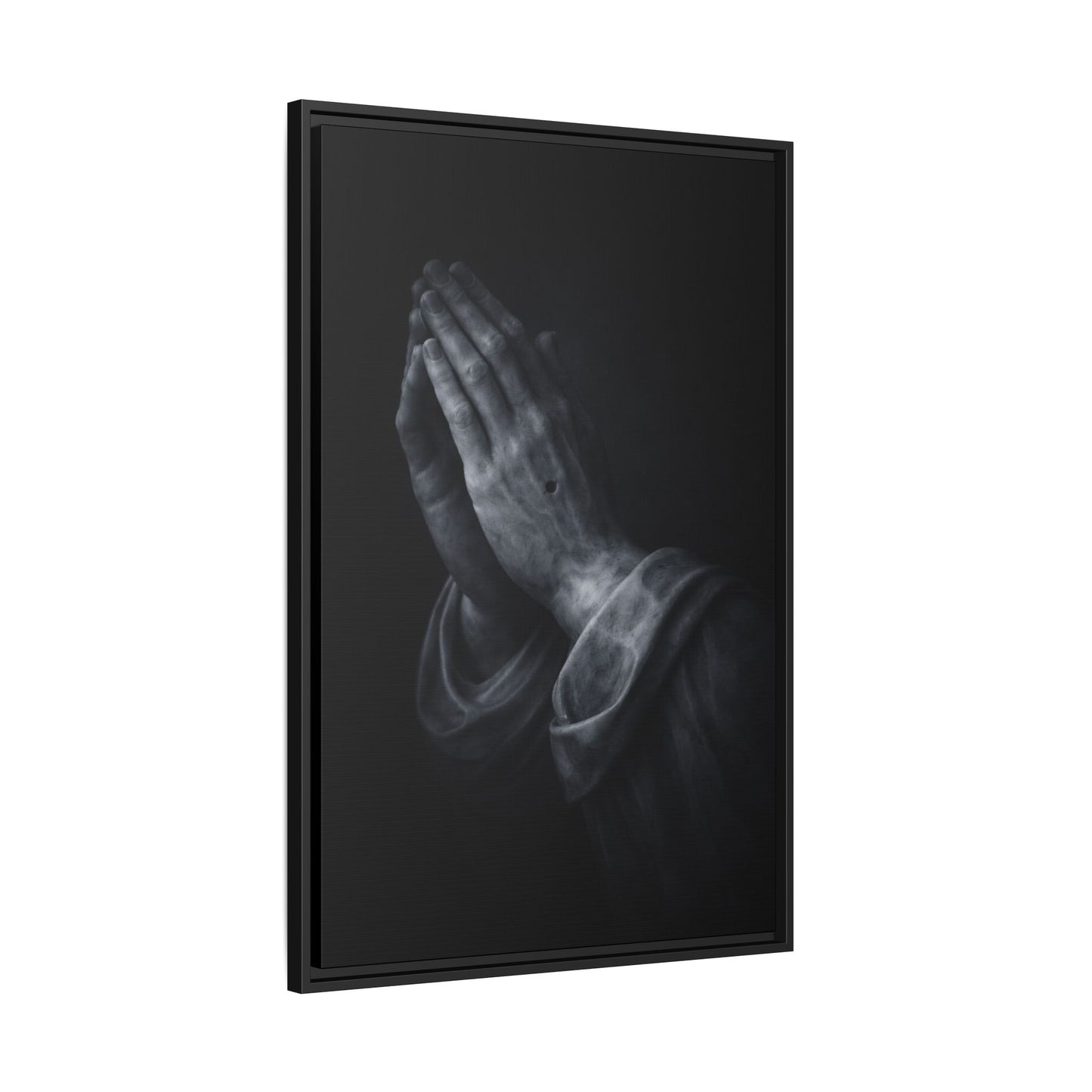 Praying Hands Art Print Canvas Framed | Religious Wall Decor, Matte Black 3 of 3