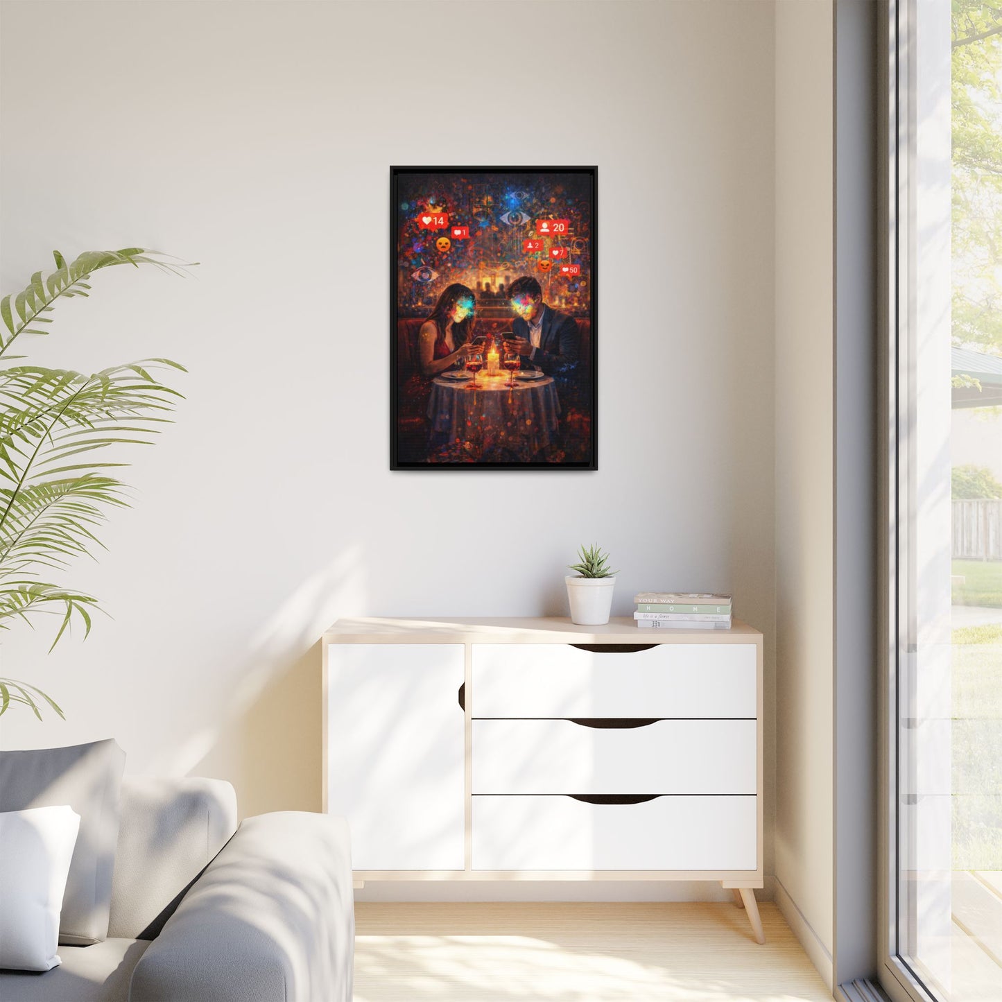 2 of 3 Digital Date Night Canvas Framed | Matte Wall Art