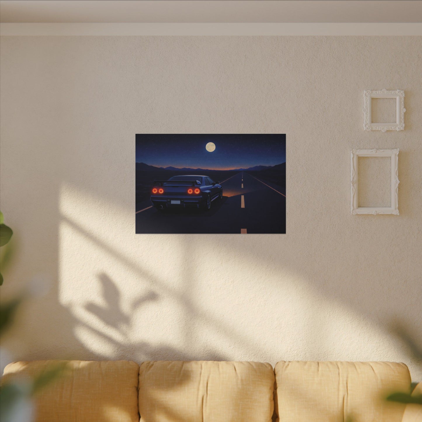 RetroGTR Blue Night Drive Wall Canvas | JDM Car Decor | Sports Car Poster | Garage Man Cave Bedroom Art 2 of 3
