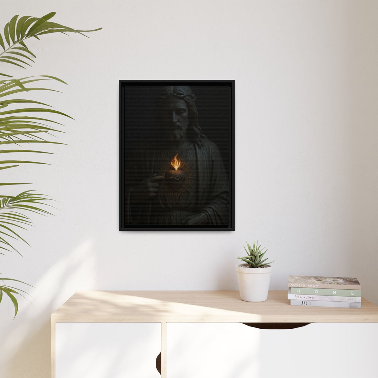 Sacred Heart Jesus Matte Canvas Framed | Religious Wall Art 1 of 3