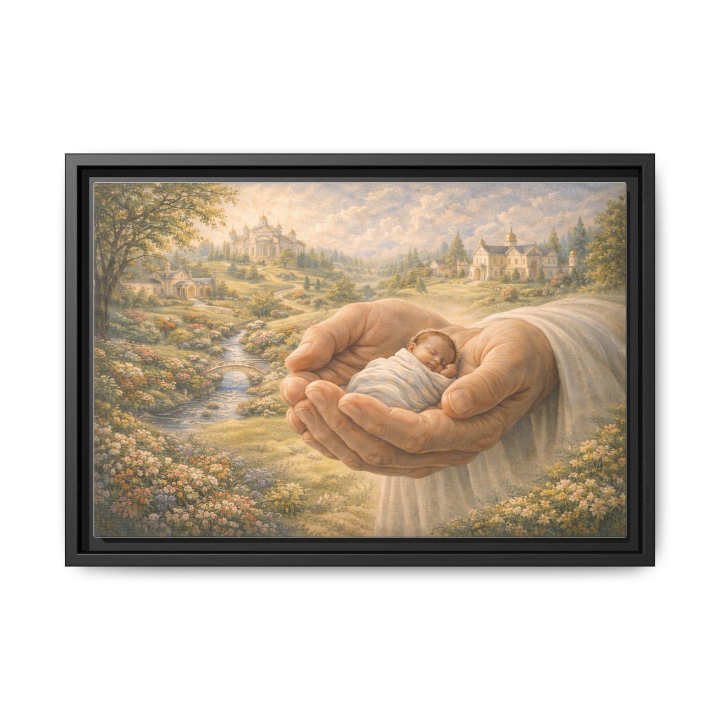 Received in Gods Hands | Child Welcomed into Heaven painting Canvas 3 of 3