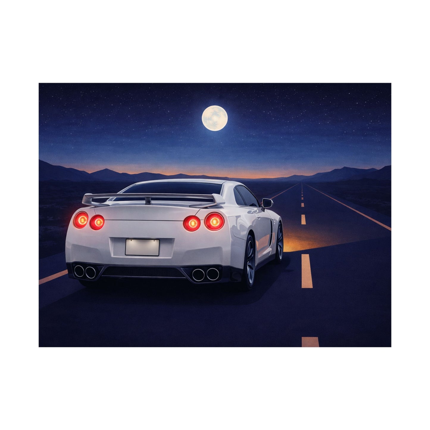 RetroGTR White Night Drive Wall Poster | JDM Car Decor | Sports Car Poster | Garage Man Cave Bedroom Art 3 of 3