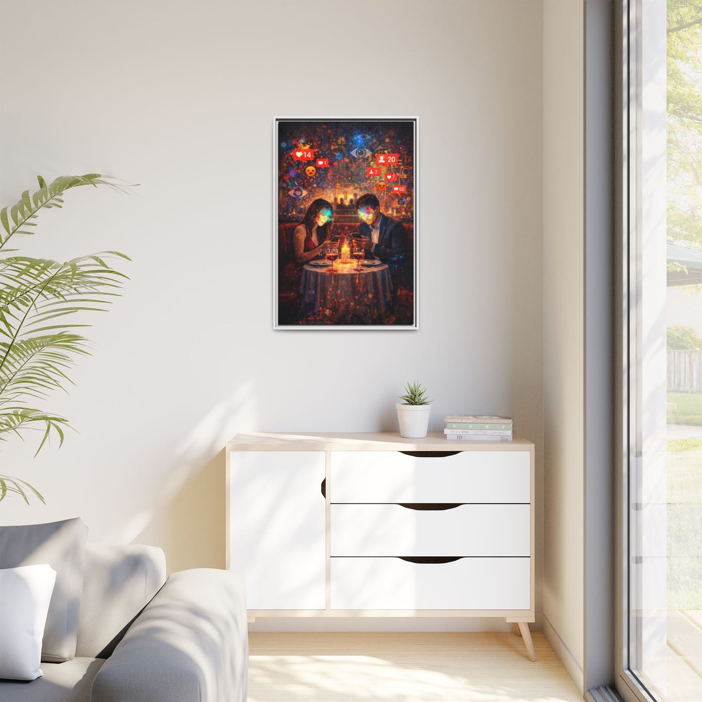 2 of 3 Digital Date Night Canvas Framed | Matte Wall Art