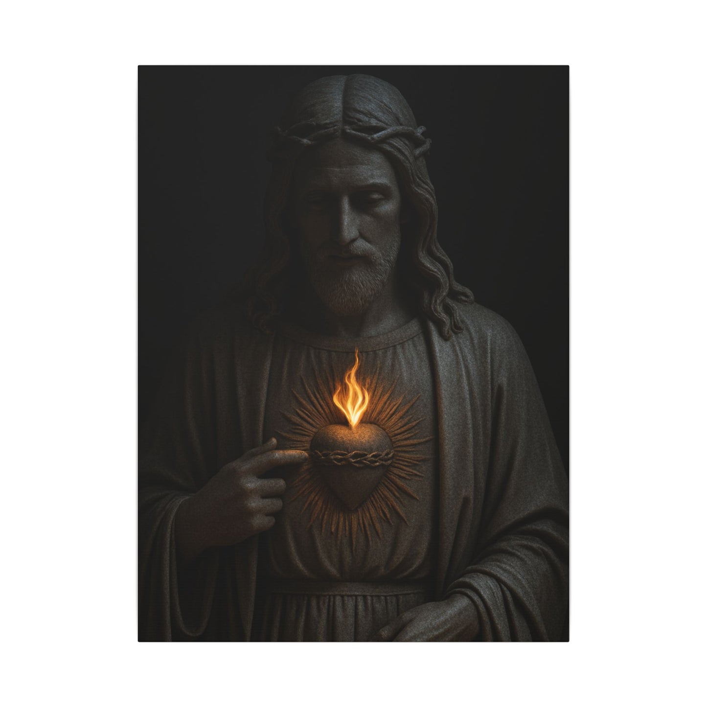 Sacred Heart of Jesus Wall Art Matte Canvas| Christian Home Decor | Religious Art Print | Faith Based Decor 1 of 3 0.75" (Multi-Size)
