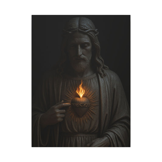 Sacred Heart of Jesus Wall Art Matte Canvas| Christian Home Decor | Religious Art Print | Faith Based Decor 1 of 3 0.75" (Multi-Size)