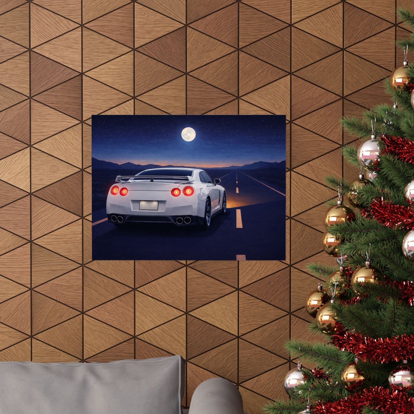 RetroGTR White Night Drive Wall Poster | JDM Car Decor | Sports Car Poster | Garage Man Cave Bedroom Art 3 of 3