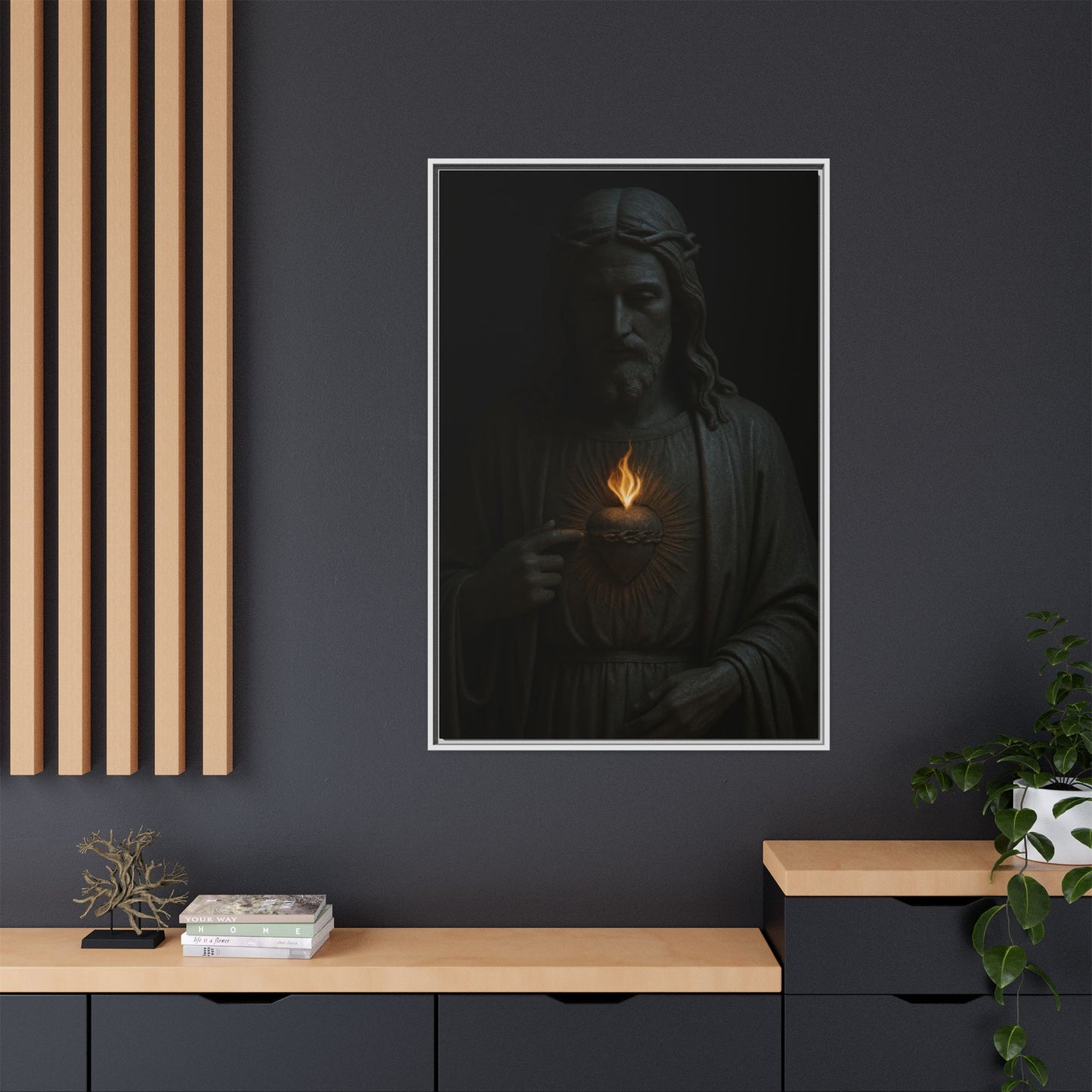 Sacred Heart Jesus Matte Canvas Framed | Religious Wall Art 1 of 3