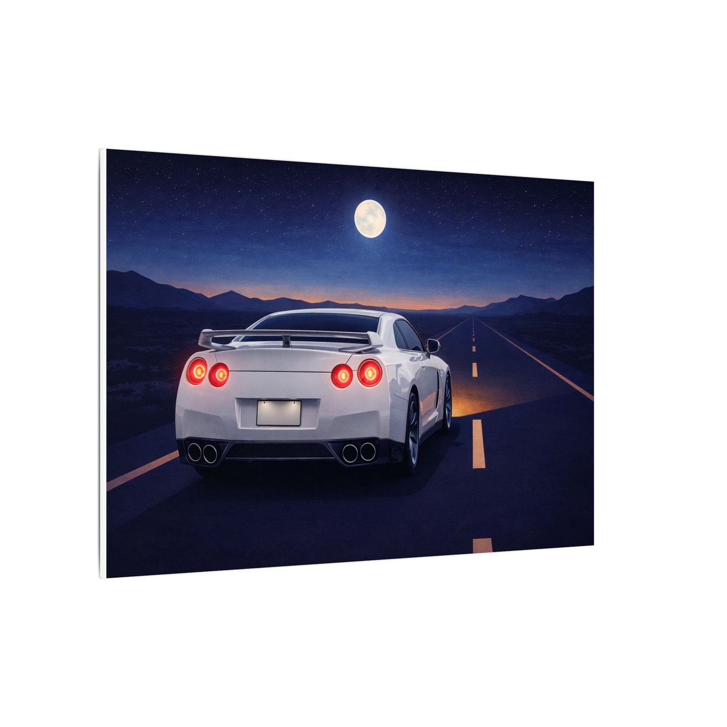 RetroGTR White Night Drive Wall Canvas | JDM Car Decor | Sports Car Poster | Garage Man Cave Bedroom Art 3 of 3