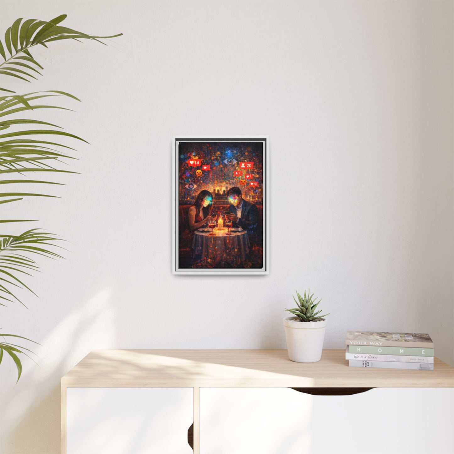 2 of 3 Digital Date Night Canvas Framed | Matte Wall Art