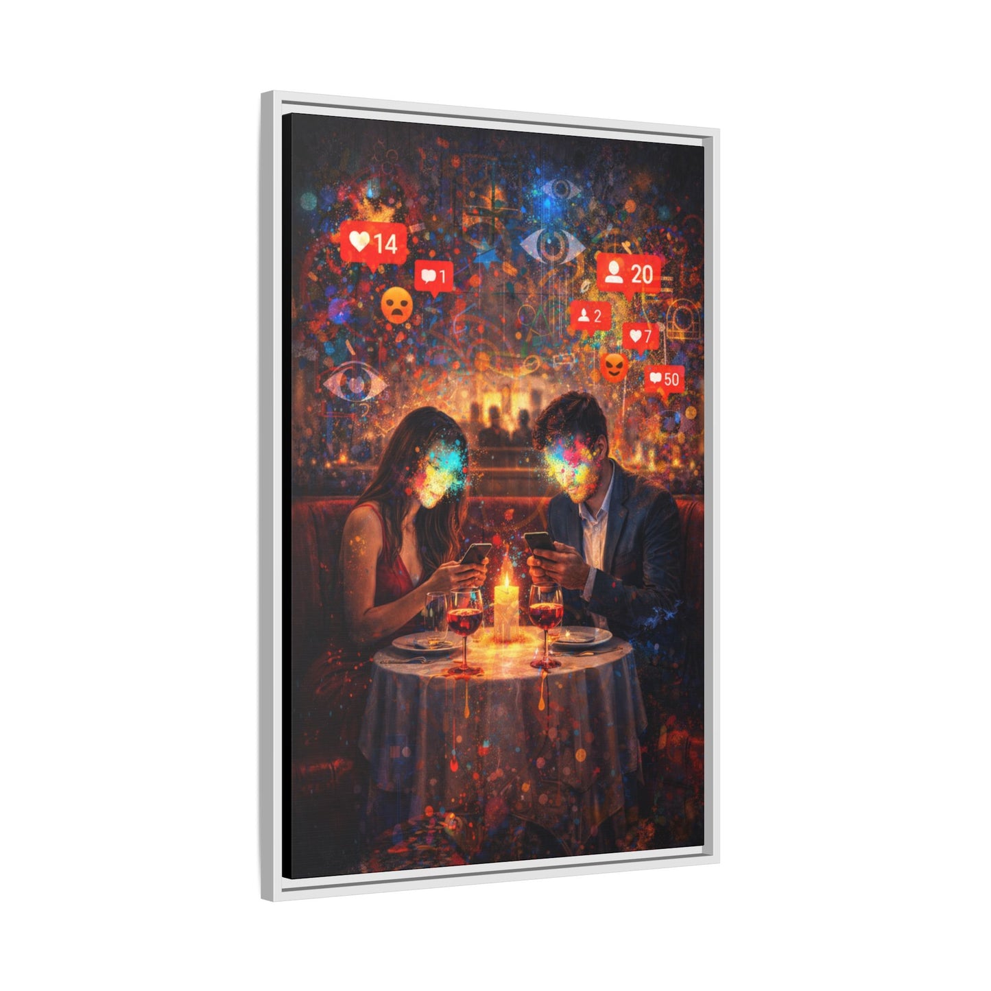2 of 3 Digital Date Night Canvas Framed | Matte Wall Art