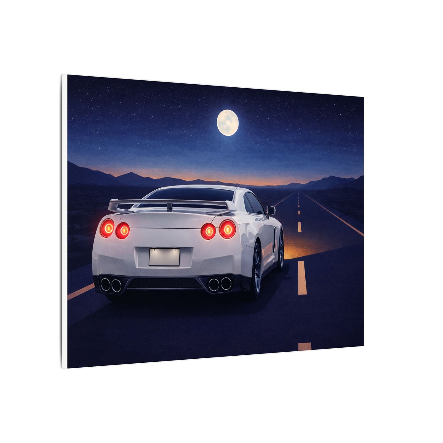 RetroGTR White Night Drive Wall Canvas | JDM Car Decor | Sports Car Poster | Garage Man Cave Bedroom Art 3 of 3