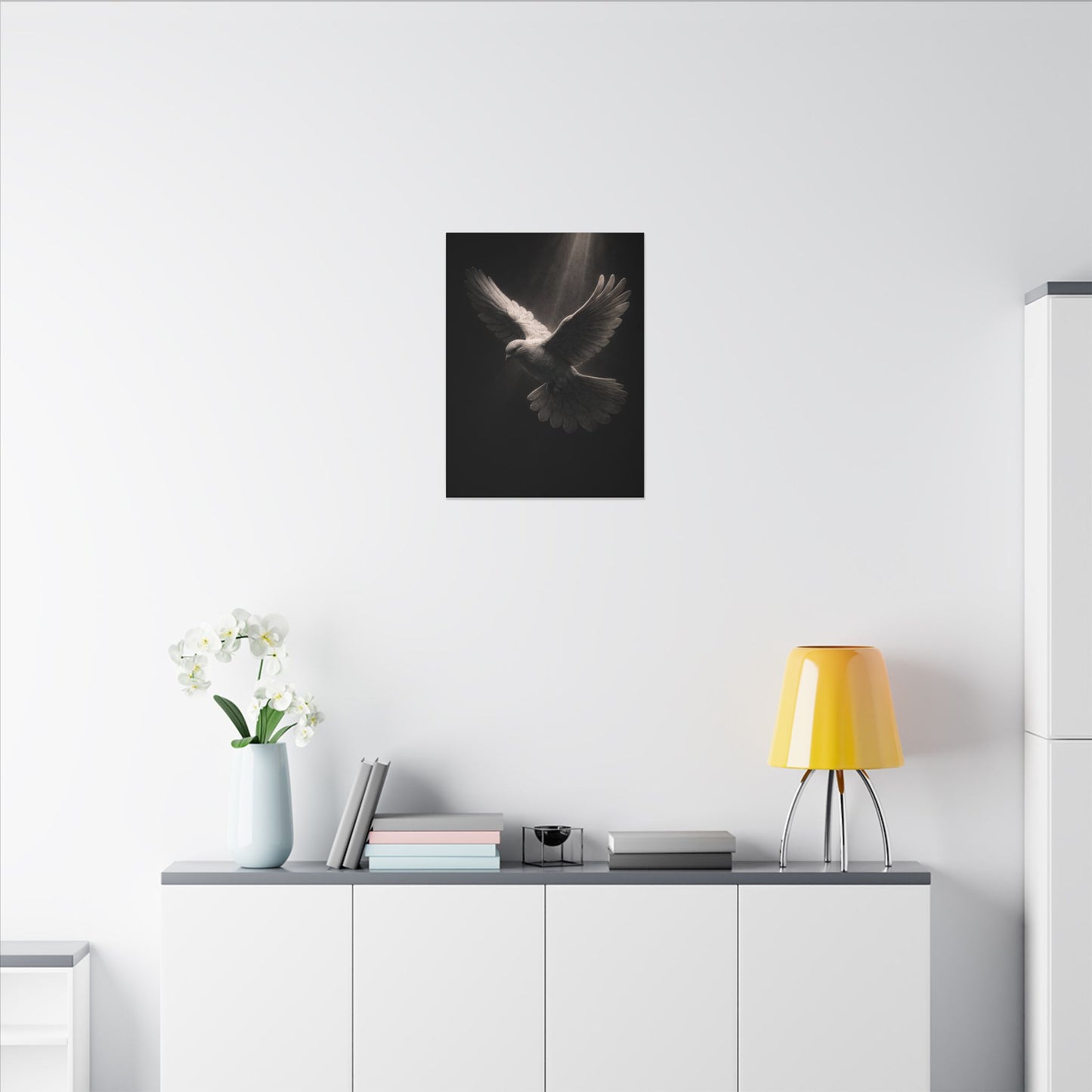 Holy Spirit Dove Wall Art Print Canvas| Christian Home Decor | Religious Art Print | Dark Moody Faith Art | Spiritual Gift Decor 2of3