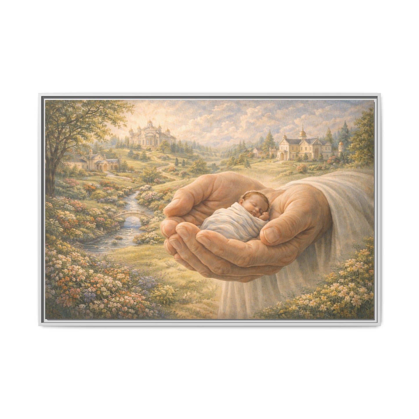 Received in Gods Hands | Child Welcomed into Heaven painting Canvas 3 of 3