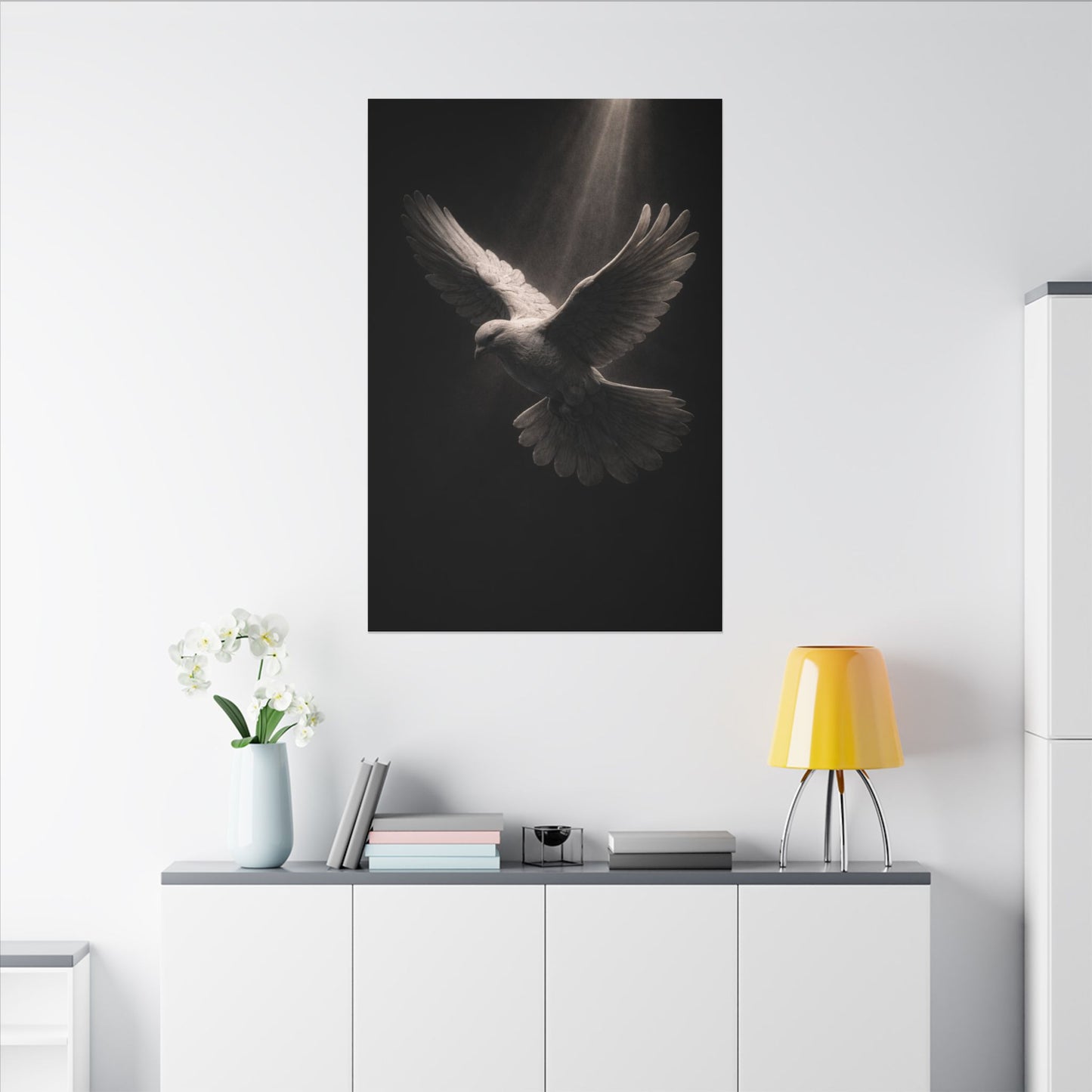 Holy Spirit Dove Wall Art Print Canvas| Christian Home Decor | Religious Art Print | Dark Moody Faith Art | Spiritual Gift Decor 2of3
