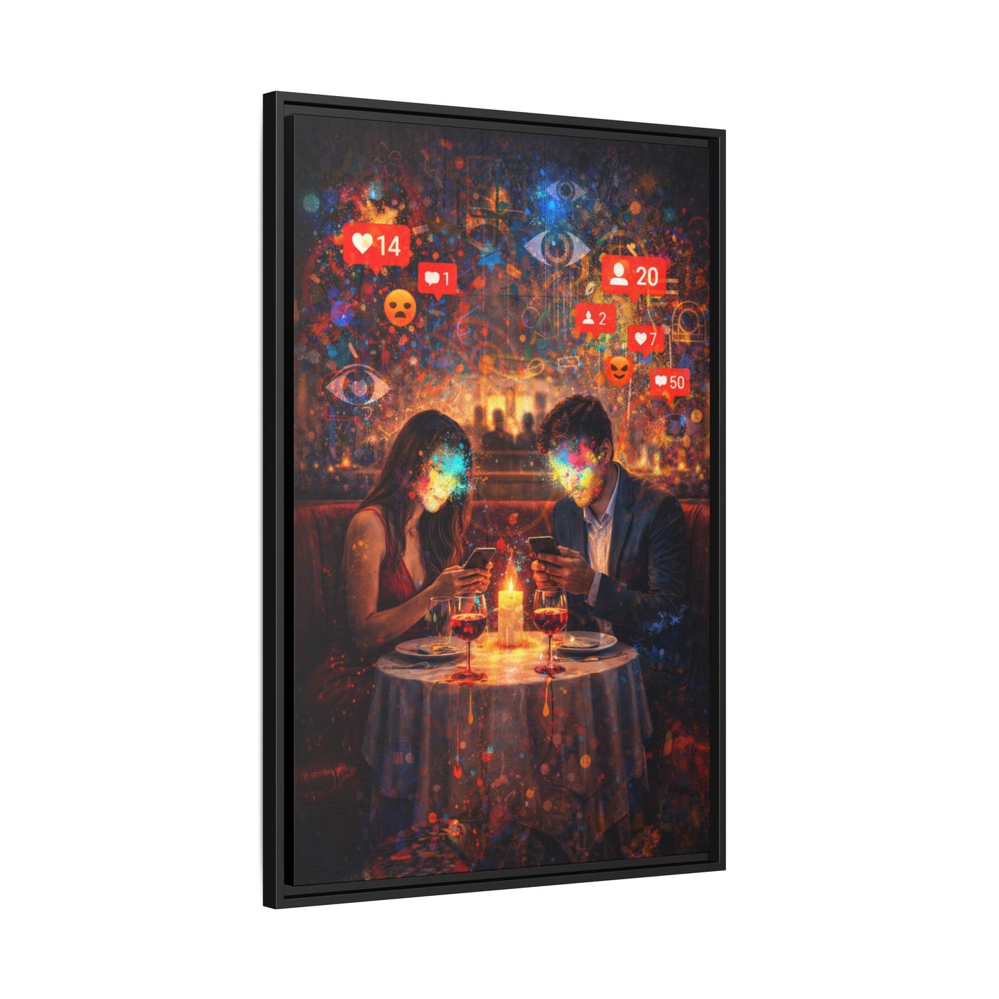 2 of 3 Digital Date Night Canvas Framed | Matte Wall Art