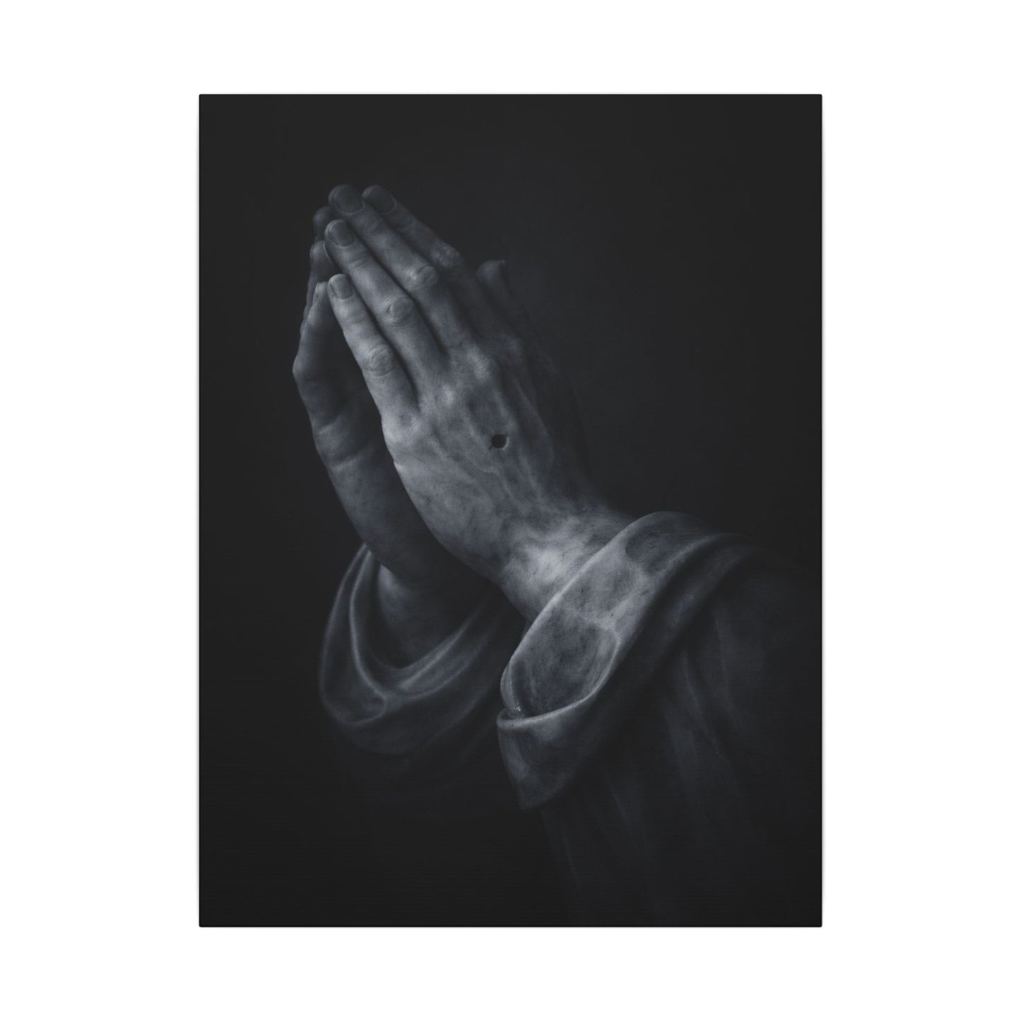 Praying Hands  Canvas | Christian Home Decor | Religious Art Print | Dark Moody Faith Art | Spiritual Gift Decor 3of3