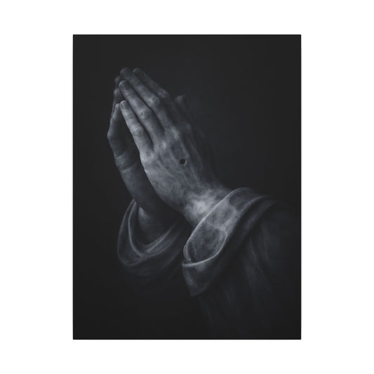 Praying Hands  Canvas | Christian Home Decor | Religious Art Print | Dark Moody Faith Art | Spiritual Gift Decor 3of3
