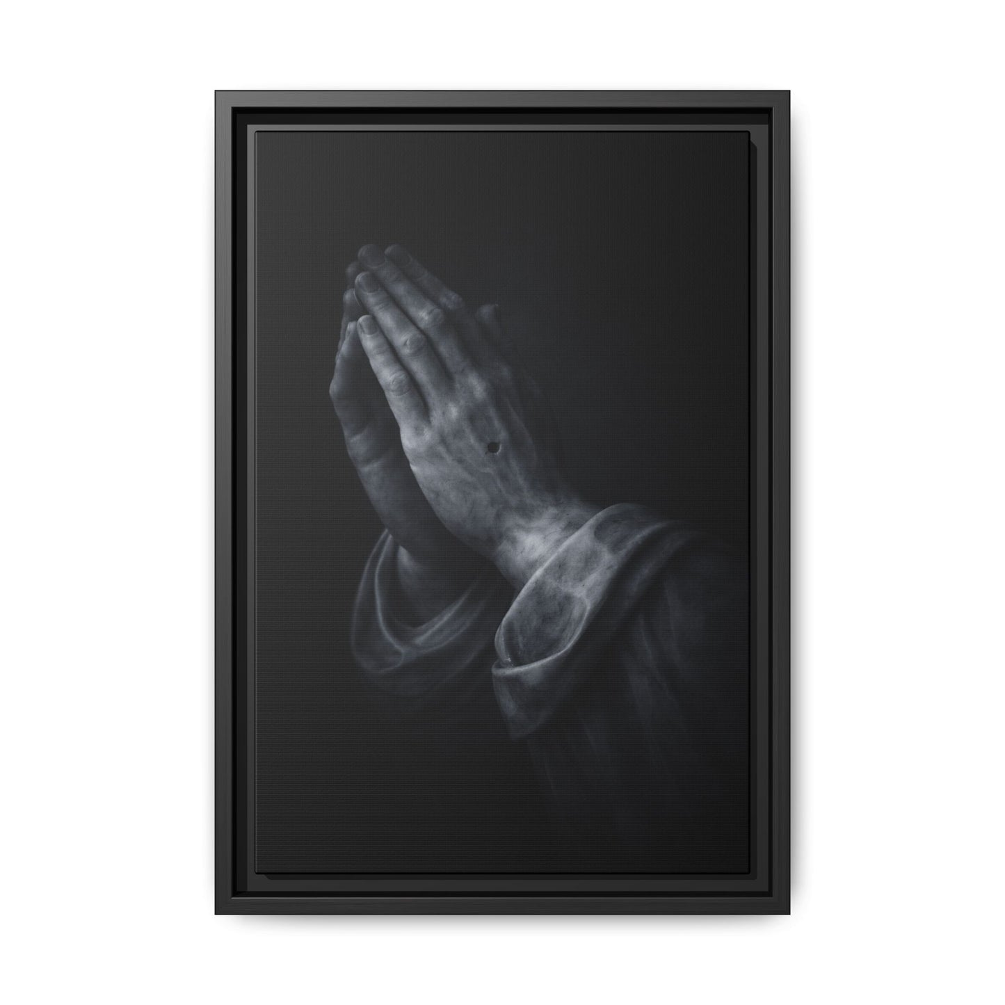 Praying Hands Art Print Canvas Framed | Religious Wall Decor, Matte Black 3 of 3