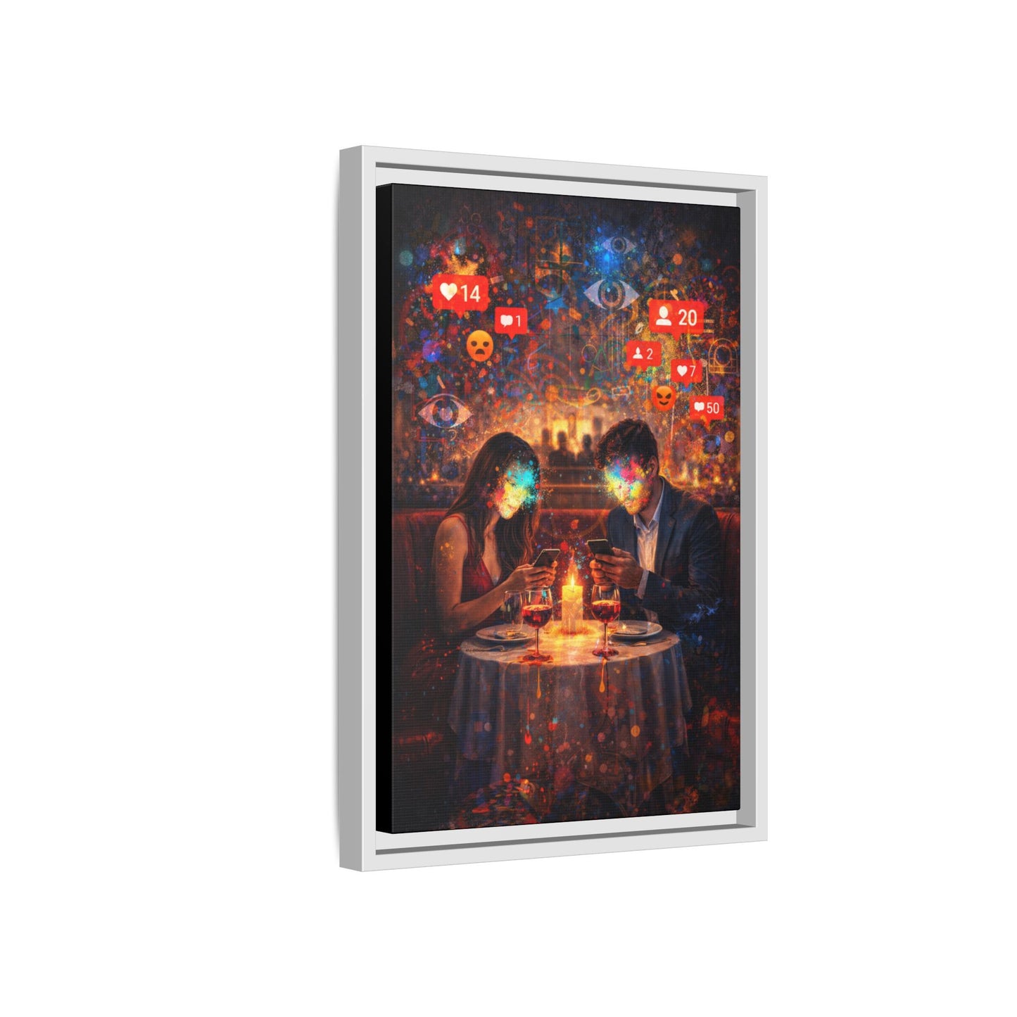 2 of 3 Digital Date Night Canvas Framed | Matte Wall Art