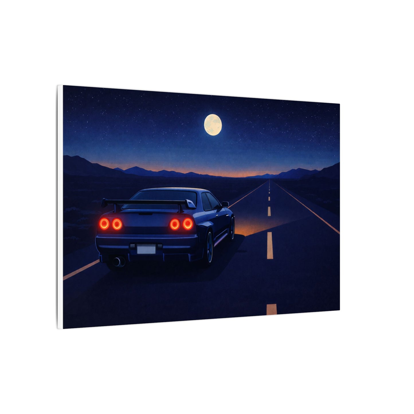 RetroGTR Blue Night Drive Wall Canvas | JDM Car Decor | Sports Car Poster | Garage Man Cave Bedroom Art 2 of 3