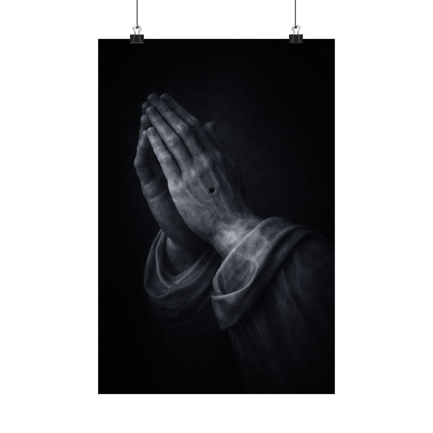 Praying Hands Poster | Christian Home Decor | Religious Art Print | Dark Moody Faith Art | Spiritual Gift Decor 3of3