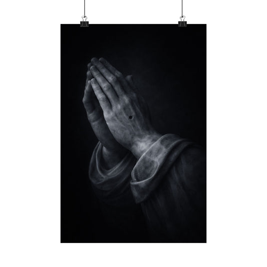 Praying Hands Poster | Christian Home Decor | Religious Art Print | Dark Moody Faith Art | Spiritual Gift Decor 3of3