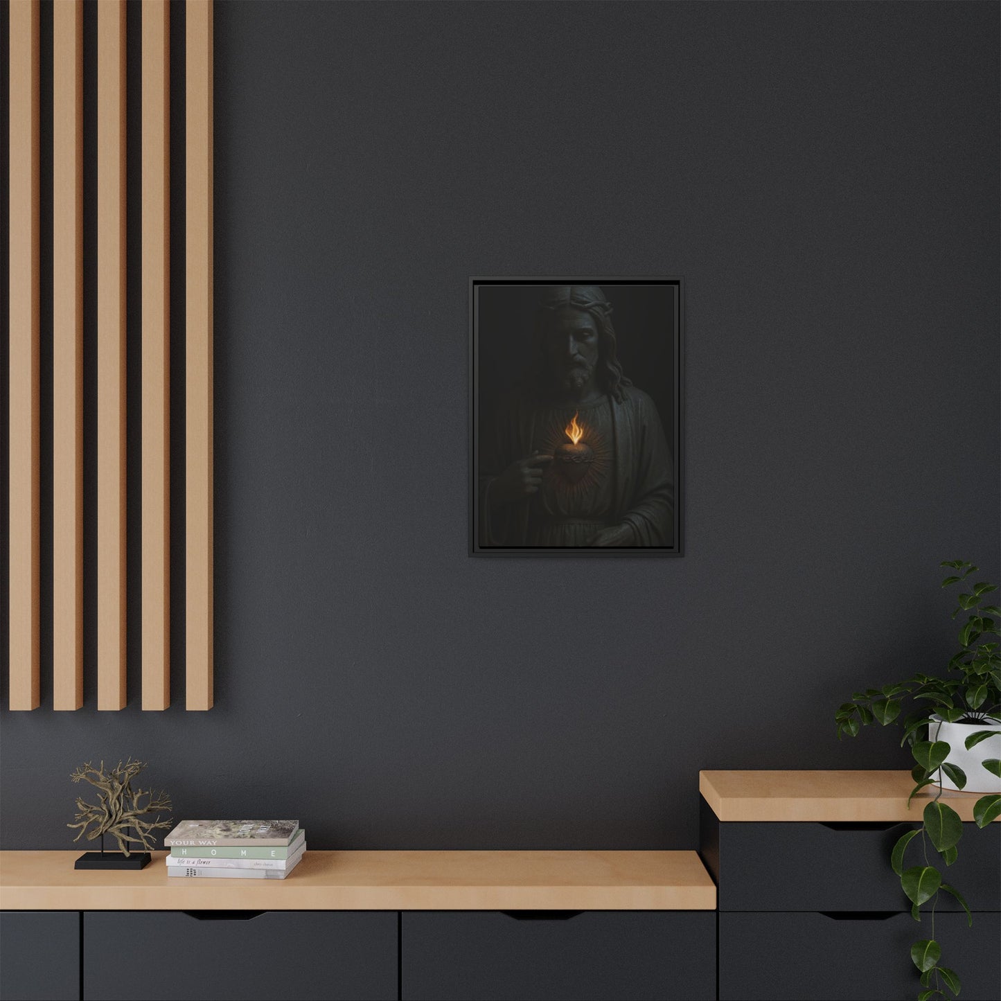 Sacred Heart Jesus Matte Canvas Framed | Religious Wall Art 1 of 3