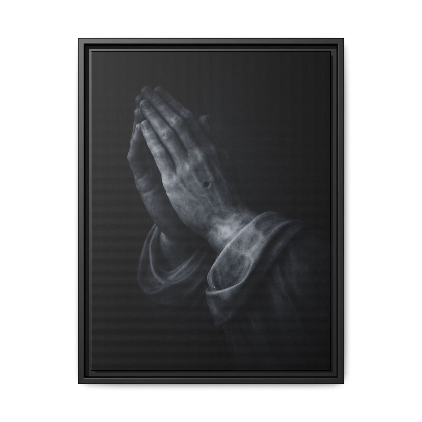Praying Hands Art Print Canvas Framed | Religious Wall Decor, Matte Black 3 of 3