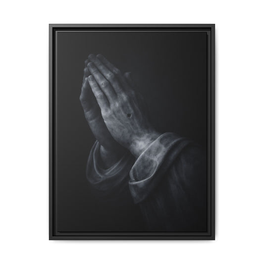 Praying Hands Art Print Canvas Framed | Religious Wall Decor, Matte Black 3 of 3