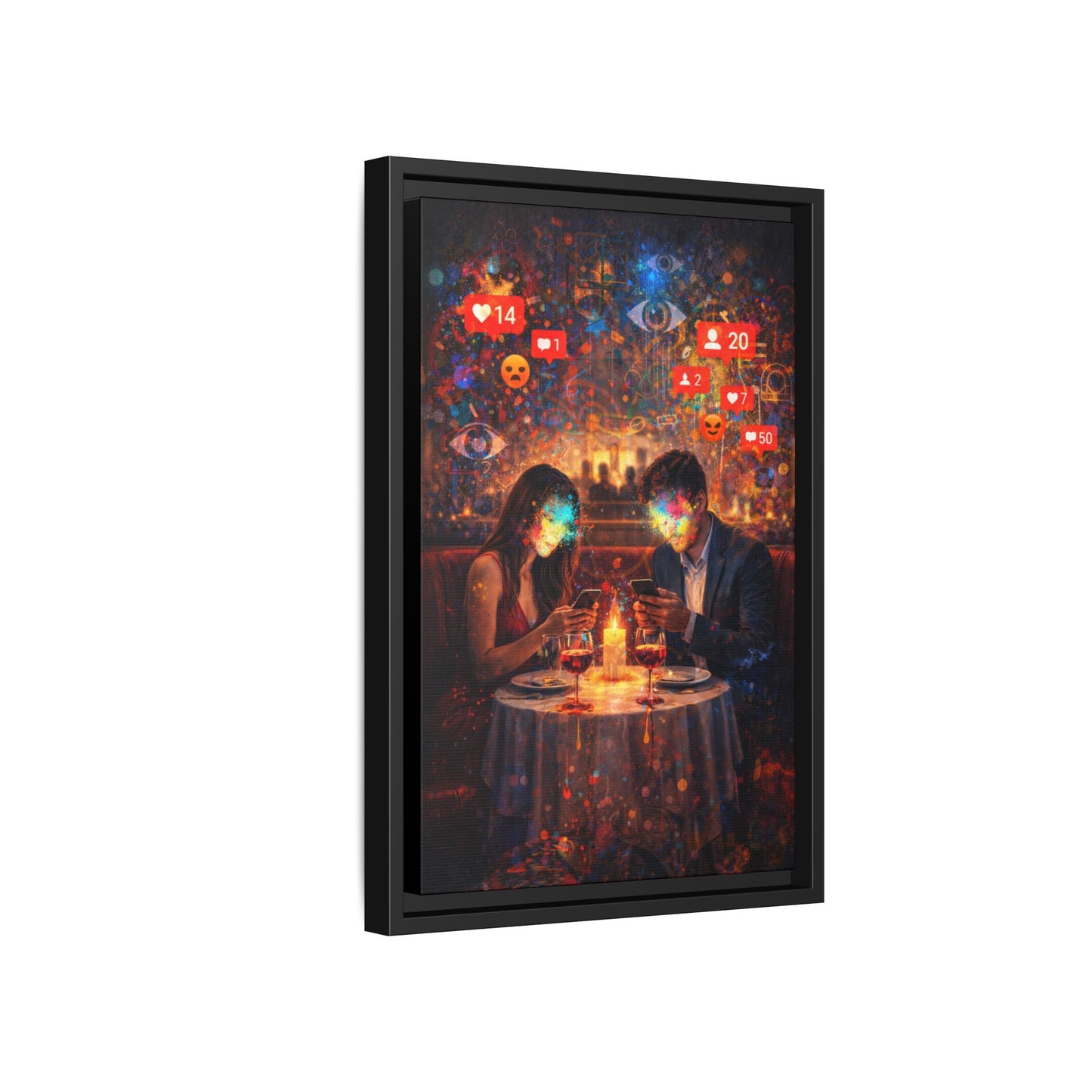2 of 3 Digital Date Night Canvas Framed | Matte Wall Art