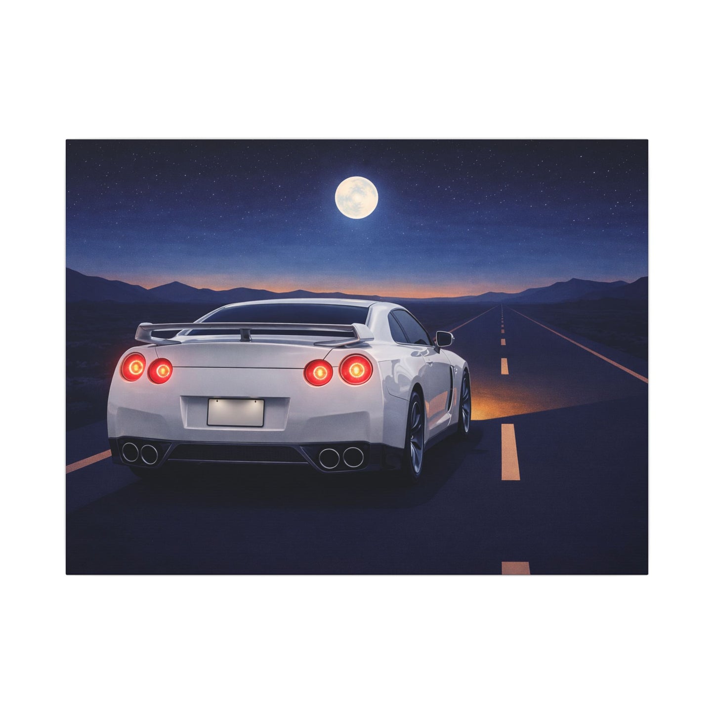 RetroGTR White Night Drive Wall Canvas | JDM Car Decor | Sports Car Poster | Garage Man Cave Bedroom Art 3 of 3