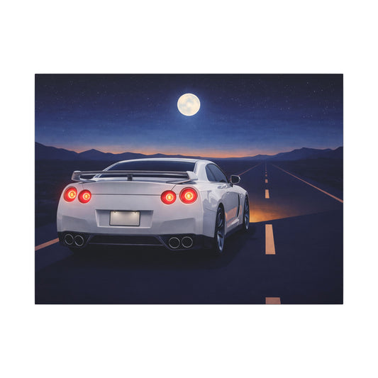 RetroGTR White Night Drive Wall Canvas | JDM Car Decor | Sports Car Poster | Garage Man Cave Bedroom Art 3 of 3