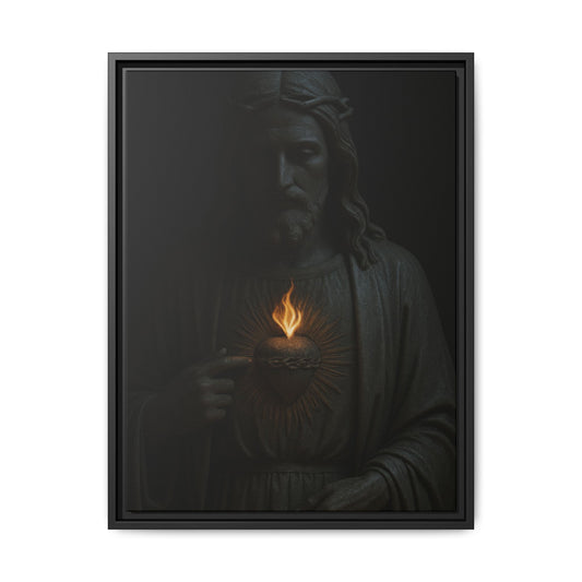 Sacred Heart Jesus Matte Canvas Framed | Religious Wall Art 1 of 3