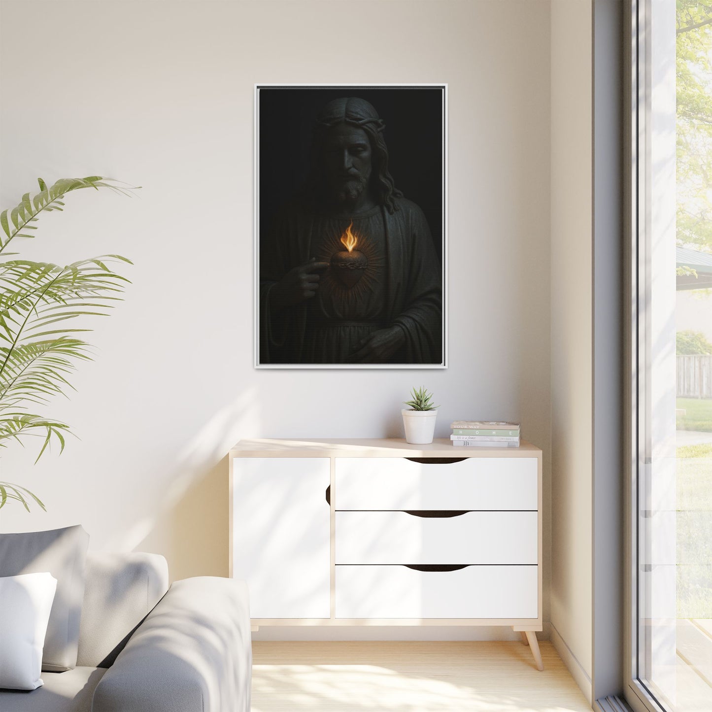 Sacred Heart Jesus Matte Canvas Framed | Religious Wall Art 1 of 3
