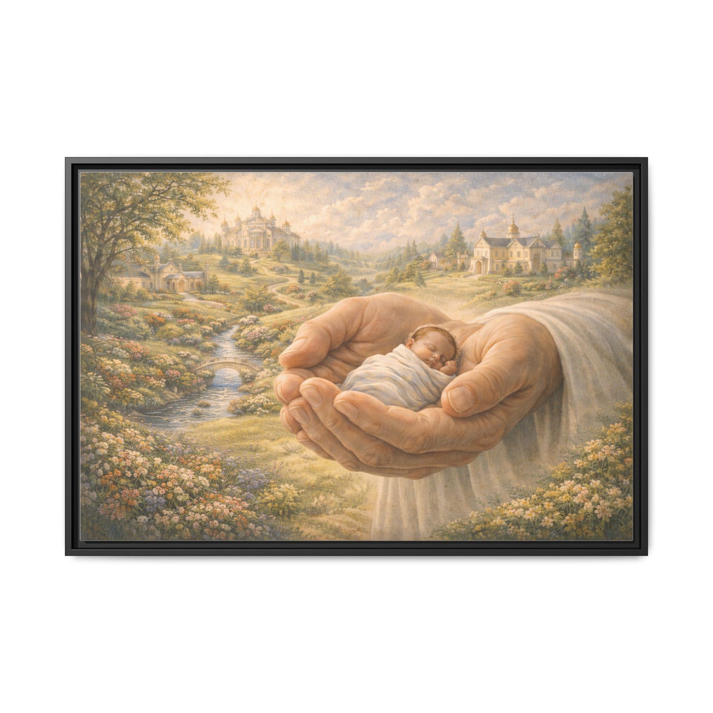 Received in Gods Hands | Child Welcomed into Heaven painting Canvas 3 of 3